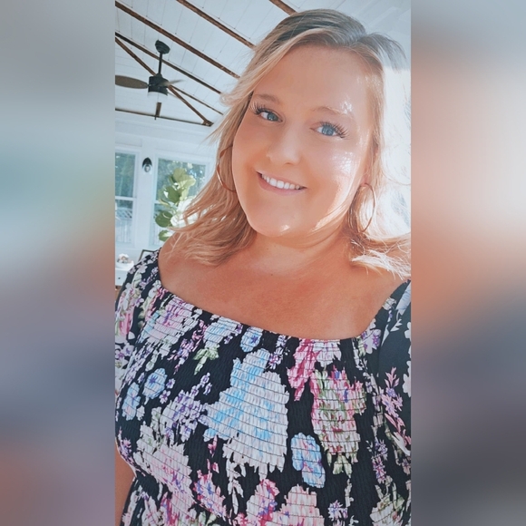 Floral Patterned off or on shoulder Dress SHEIN - Picture 2 of 4